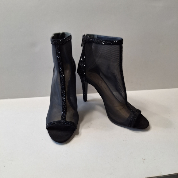 Jessica Simpson Black Mesh Rhinestone Whimsigoth Fairy Ankle Booties Size 7.5M - Picture 11 of 15